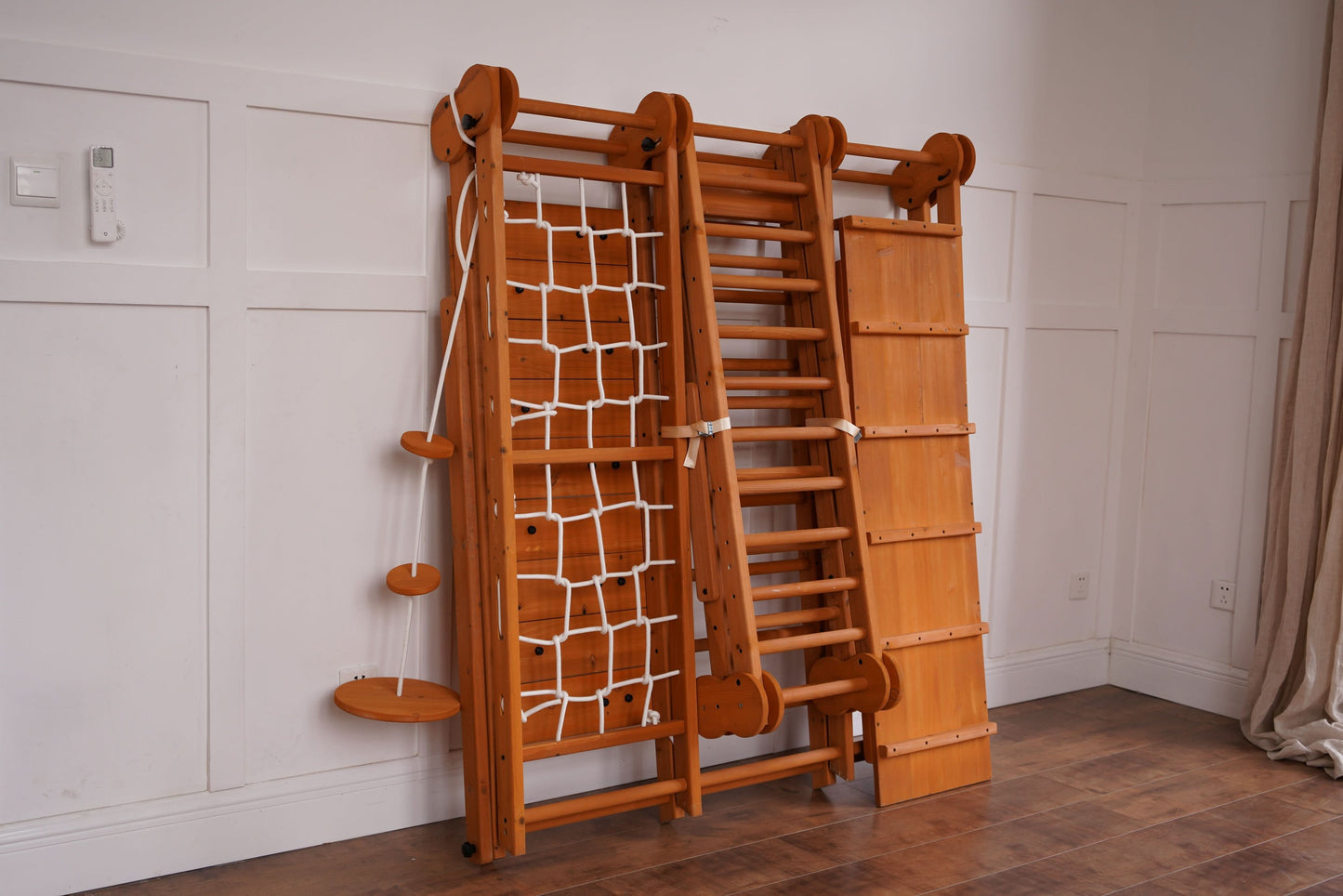 The Chestnut: 8-in-1 Montessori Wooden Climbing Gym & Slide for Toddlers and Kids 2-8 | Indoor/Outdoor Playground Set