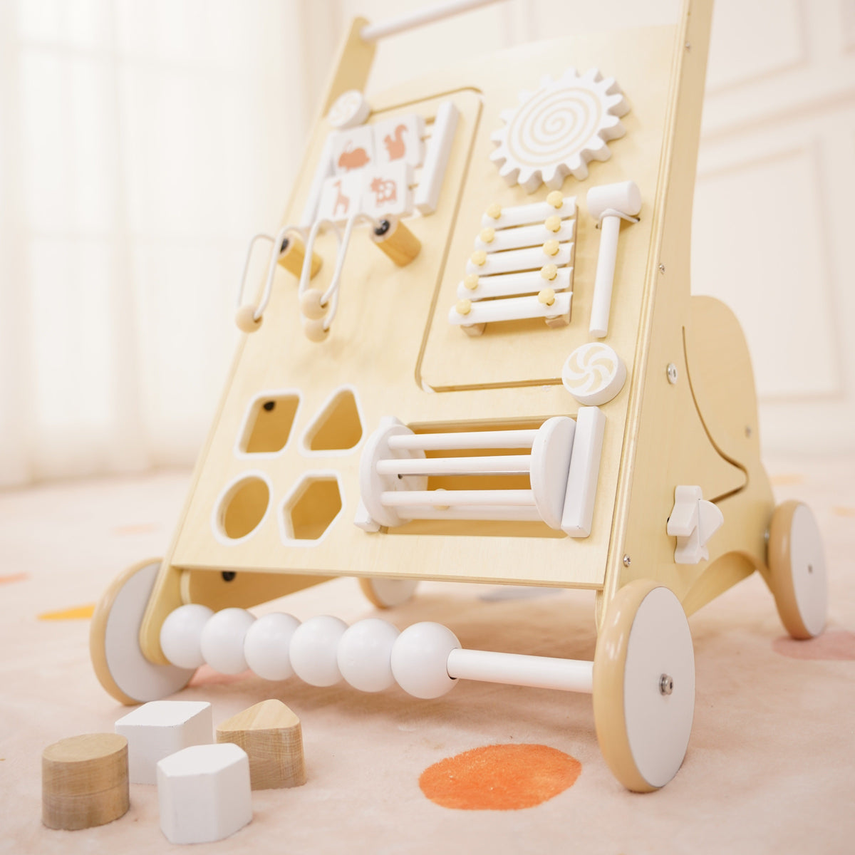 Avenlur Wooden Baby Push Walker with Activity Panel – Montessori Sensory Walker