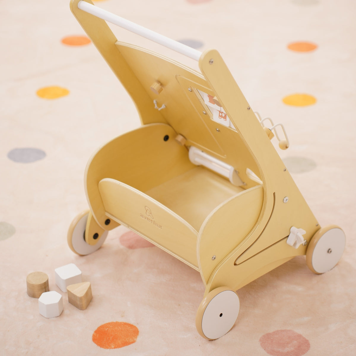 Avenlur Wooden Baby Push Walker with Activity Panel – Montessori Sensory Walker