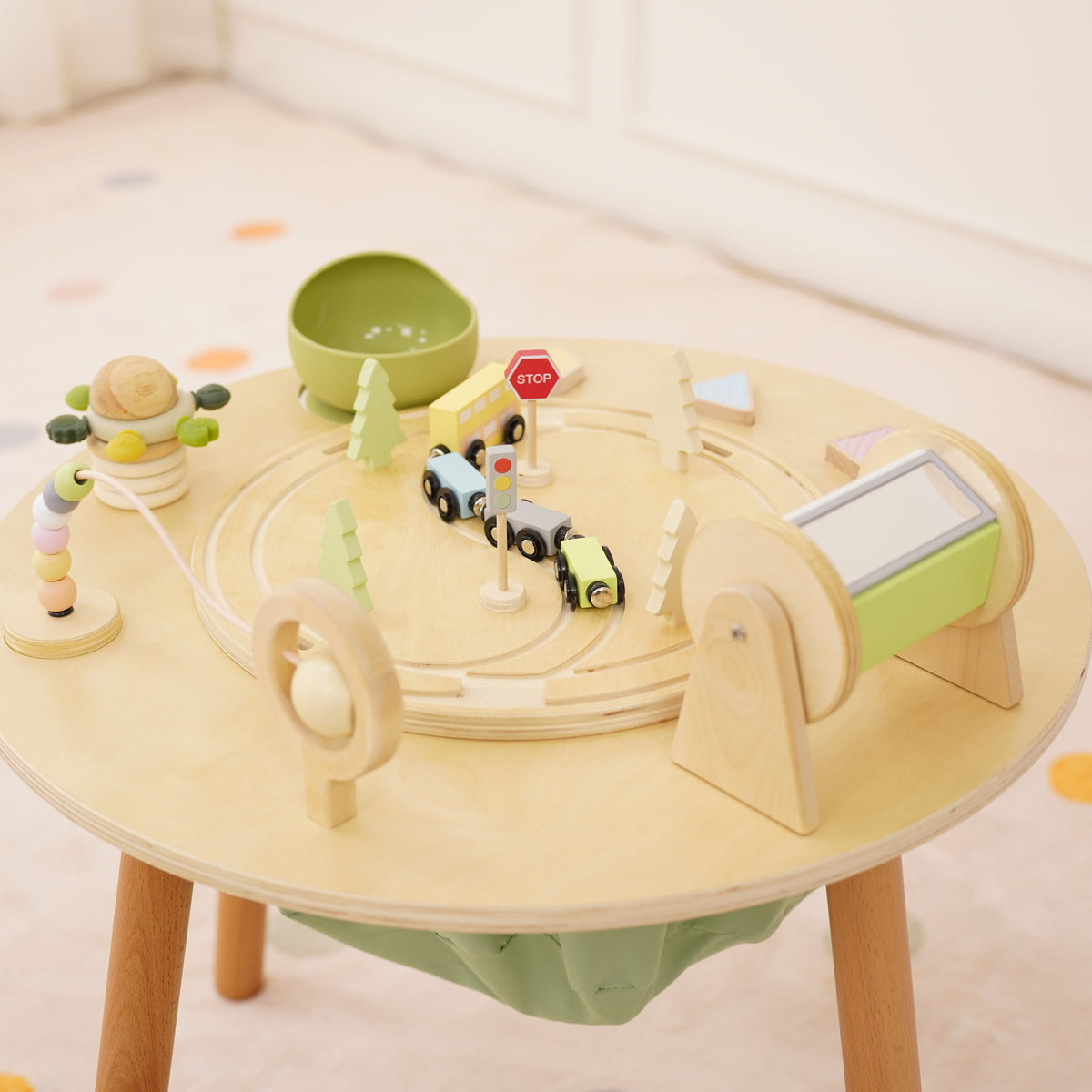 Avenlur Aldar Convertible Montessori Activity Table – Baby Activity Seat to Toddler Table, FSC Wood