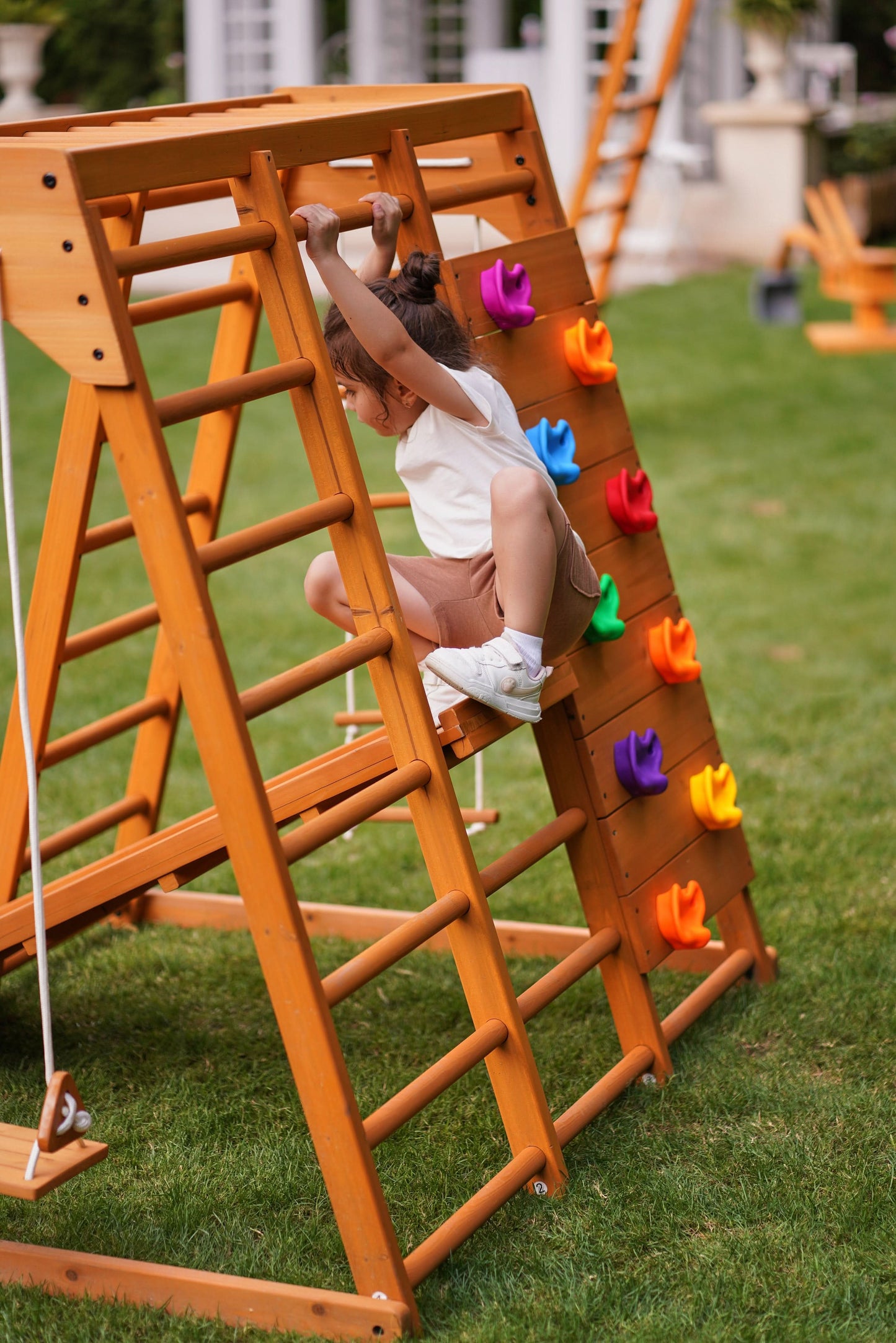 Avenlur Magnolia - Outdoor and Indoor - Real Wood Eco-Friendly 7-in-1 Playset for Toddlers Little Kids