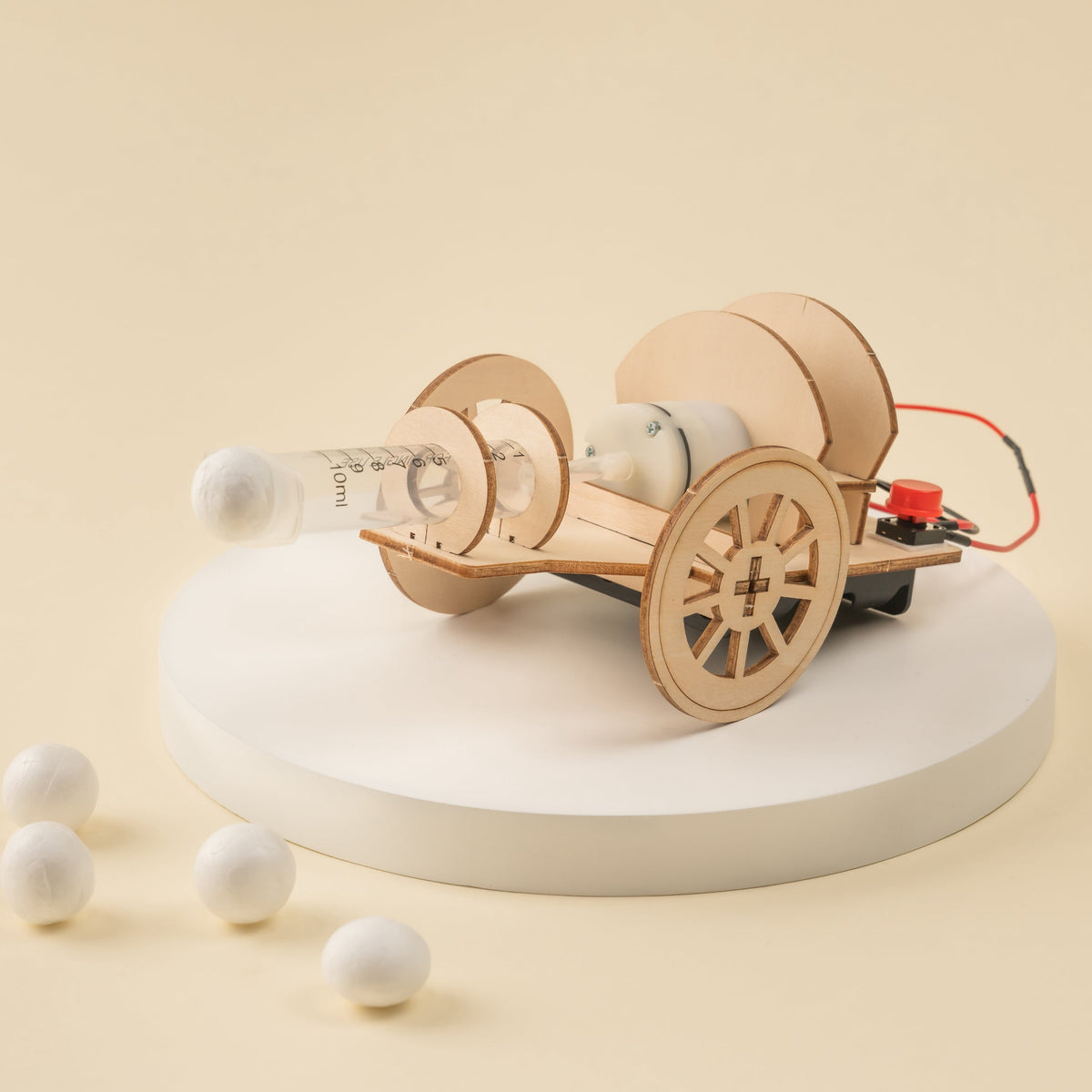 Kitsville Air Cannon DIY Kit – Wooden STEM Building Kit for Kids 8+