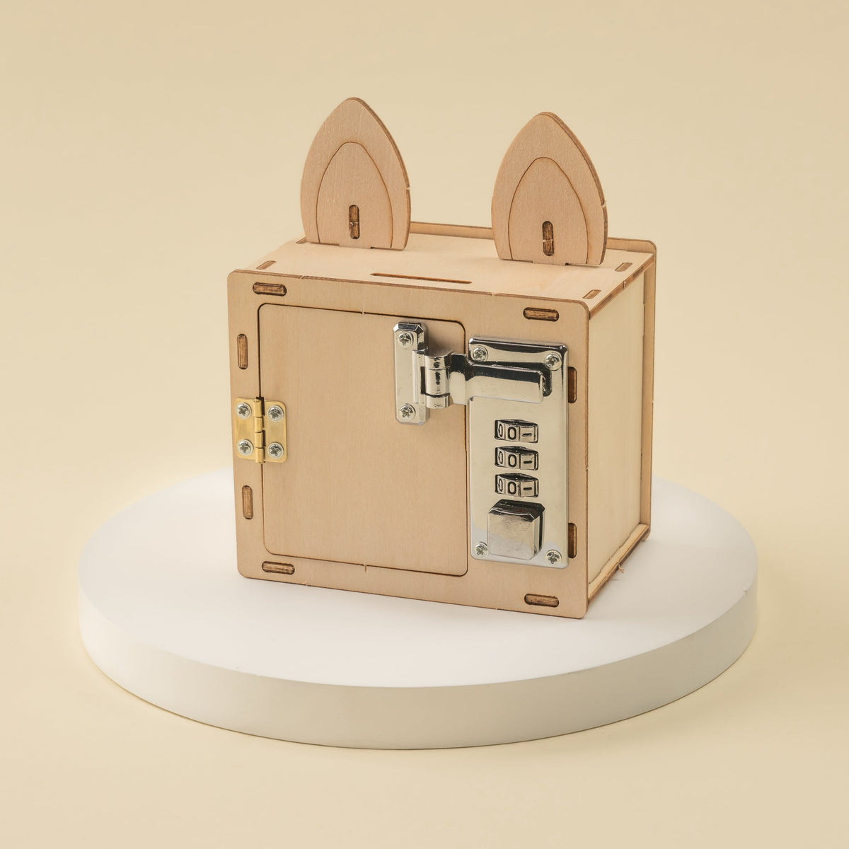 Kitsville Combination Lock Box & Phone Holder DIY Kit – Wooden STEM Building Kit for Kids 8+