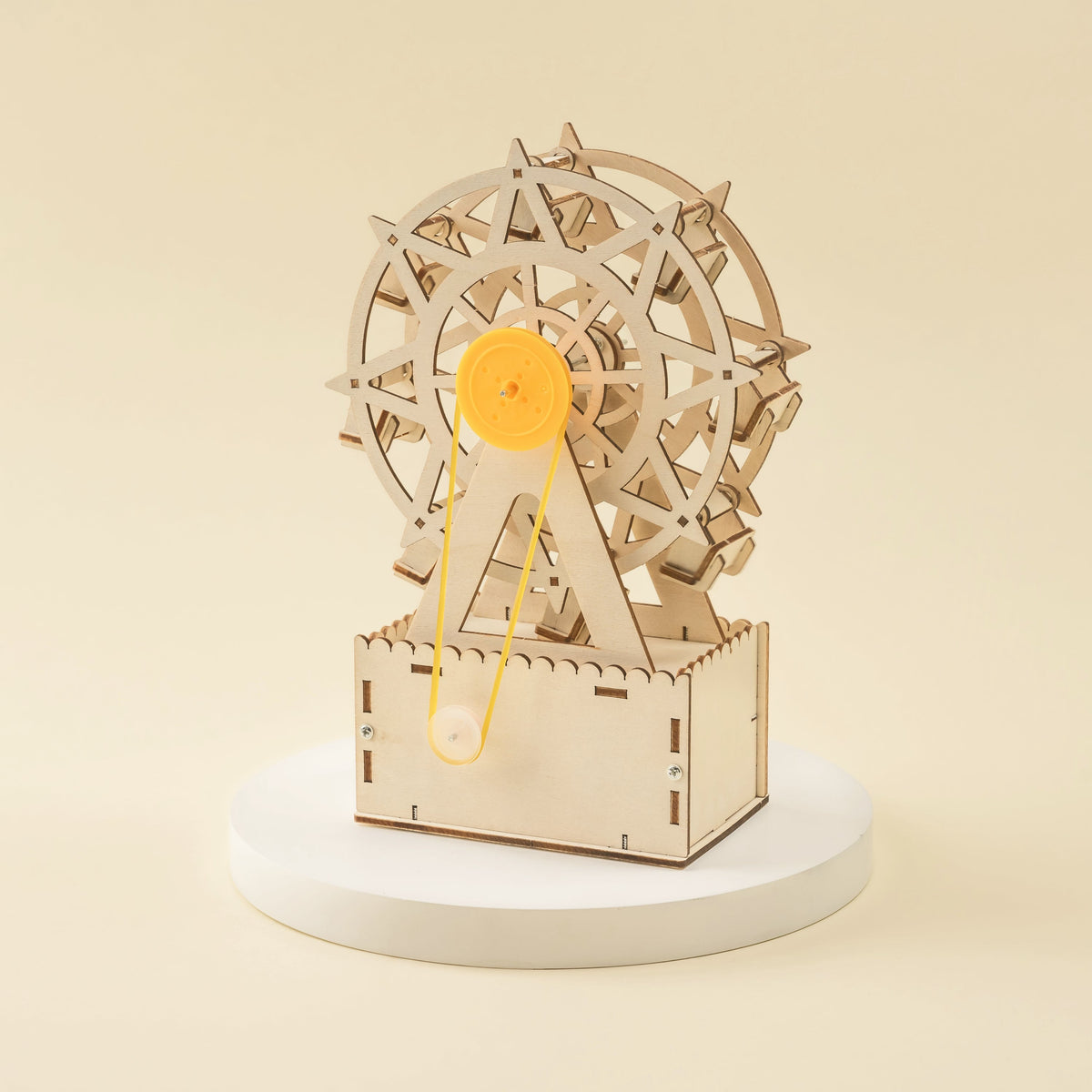 Kitsville Music Box Ferris Wheel DIY Kit – Wooden STEM Building Kit for Kids 8+