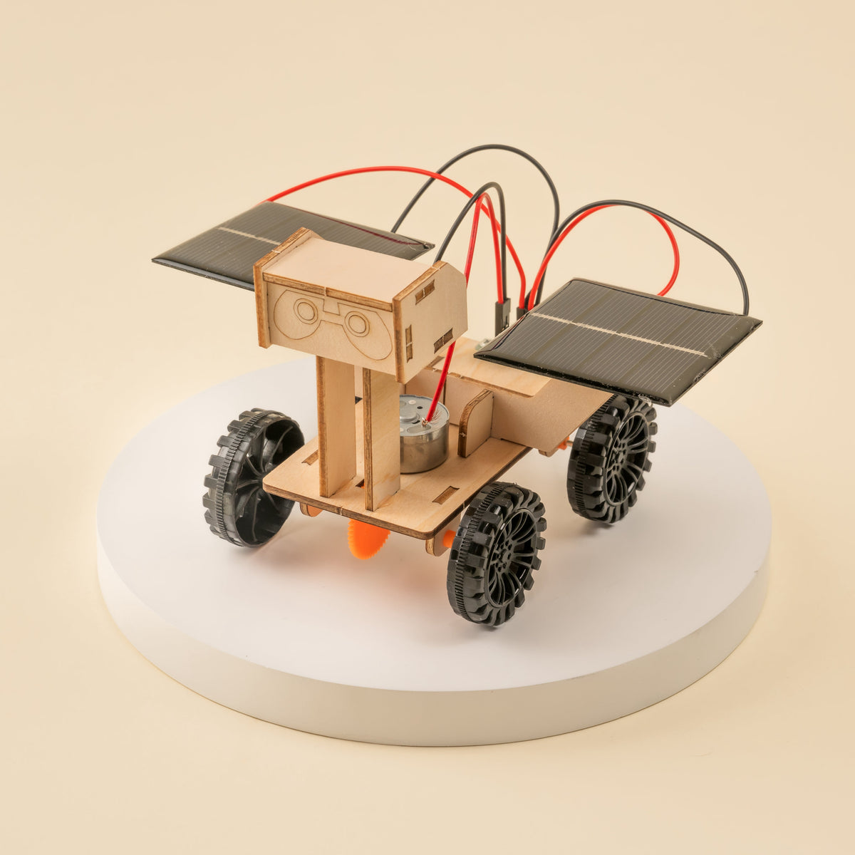 Kitsville Solar Mars Rover DIY Kit – Wooden STEM Building Kit for Kids 8+