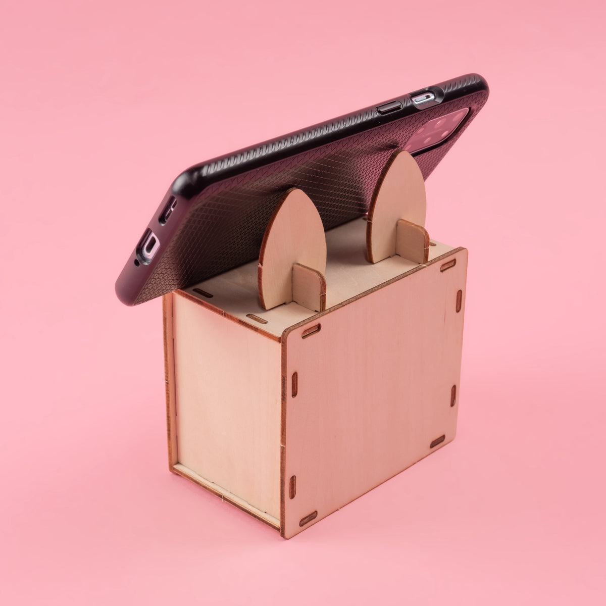 Kitsville Combination Lock Box & Phone Holder DIY Kit – Wooden STEM Building Kit for Kids 8+