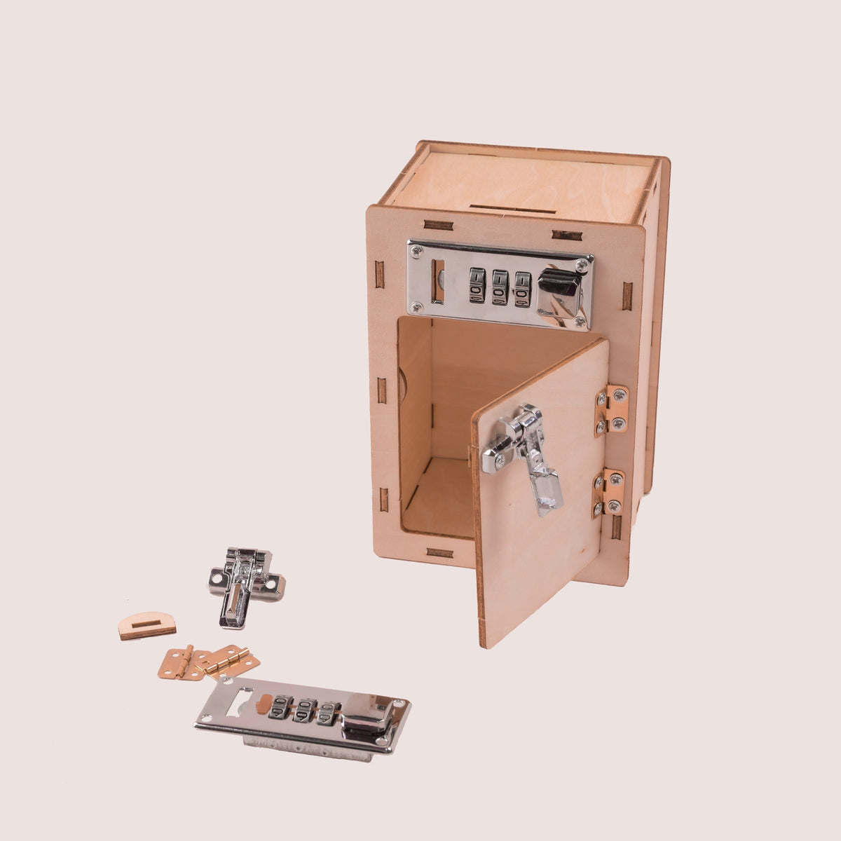 Kitsville Combination Lock Box DIY Kit – Wooden STEM Building Kit for Kids 8+