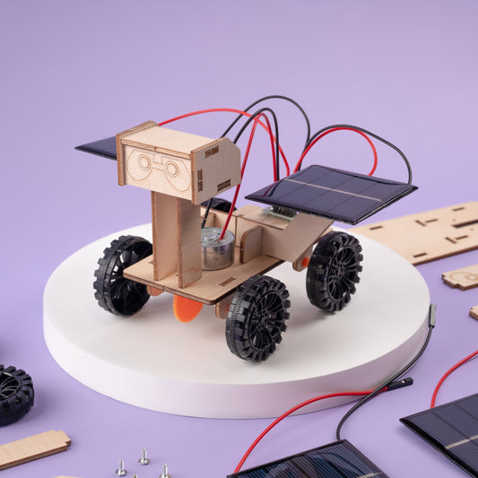 Kitsville Solar Mars Rover DIY Kit – Wooden STEM Building Kit for Kids 8+
