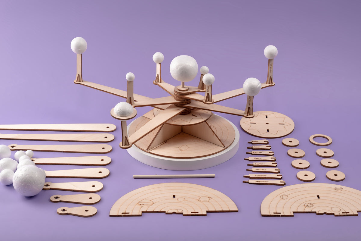 Kitsville Solar System Model DIY Kit – Wooden STEM Building Kit for Kids