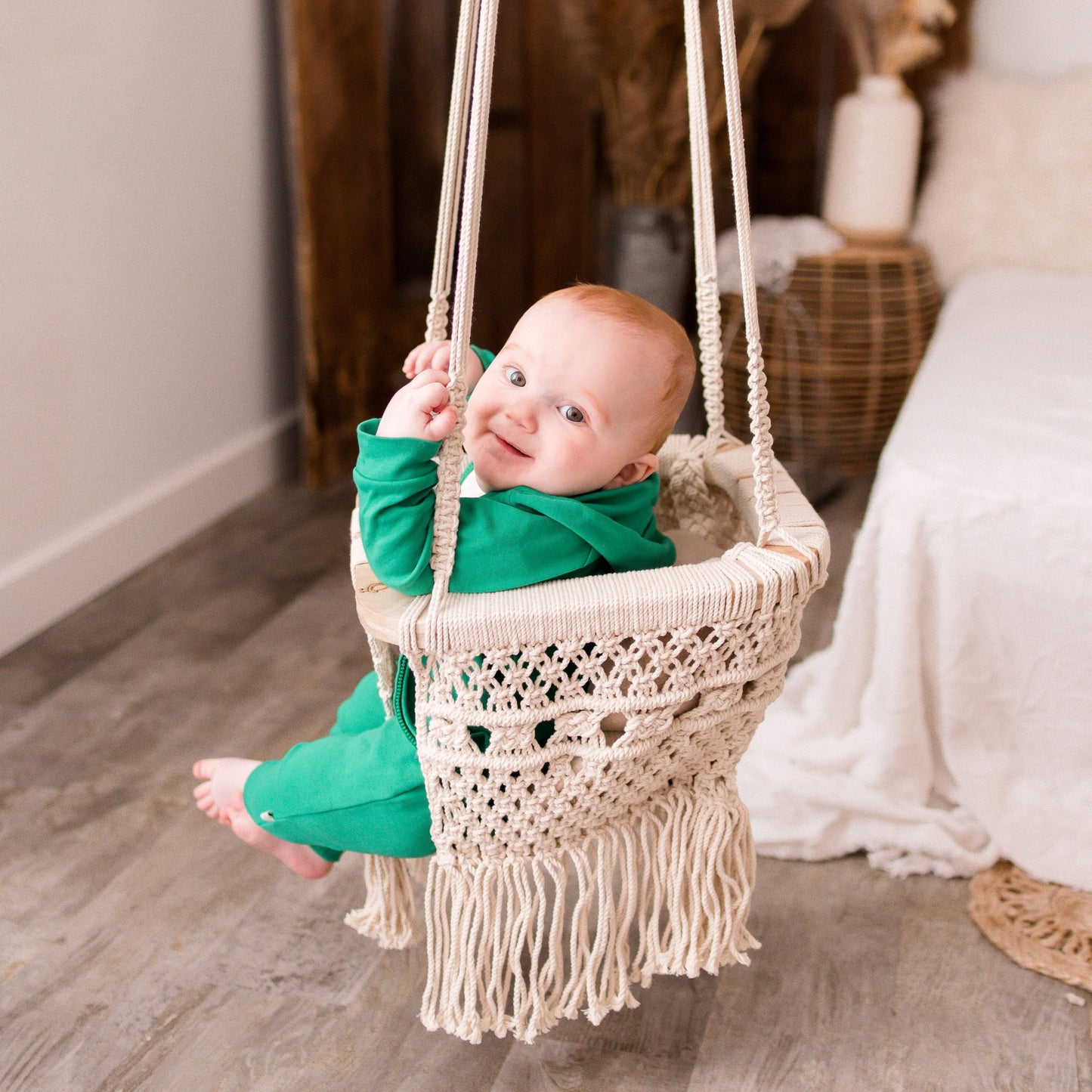 Finn + Emma Boho Bundle - Handmade Baby and Toddler Swing & Toy basket