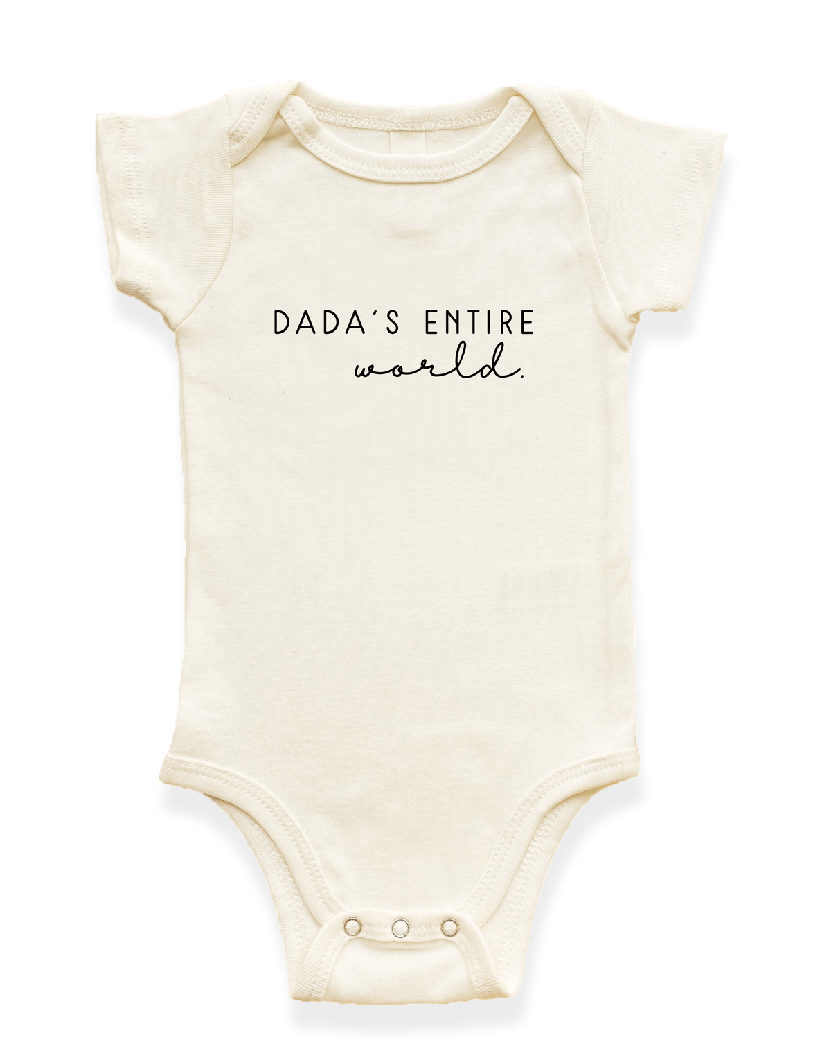 Dada’s Entire World Organic Cotton Baby Bodysuit – Short Sleeve, 0–18M