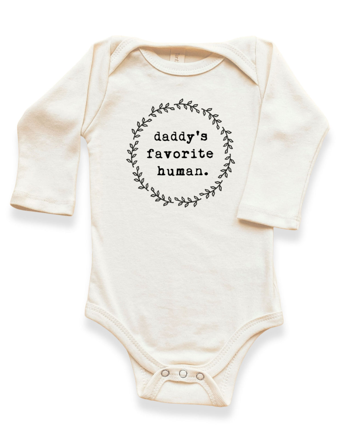 Daddy’s Favorite Human Organic Cotton Baby Bodysuit – Long Sleeve, 0–24M