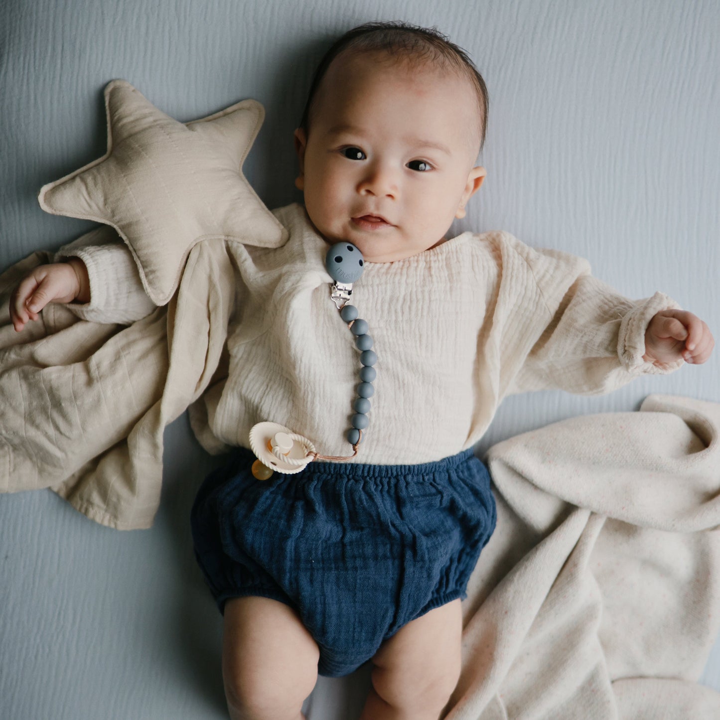 Mushie Organic Cotton Star Baby Lovey Security Blanket