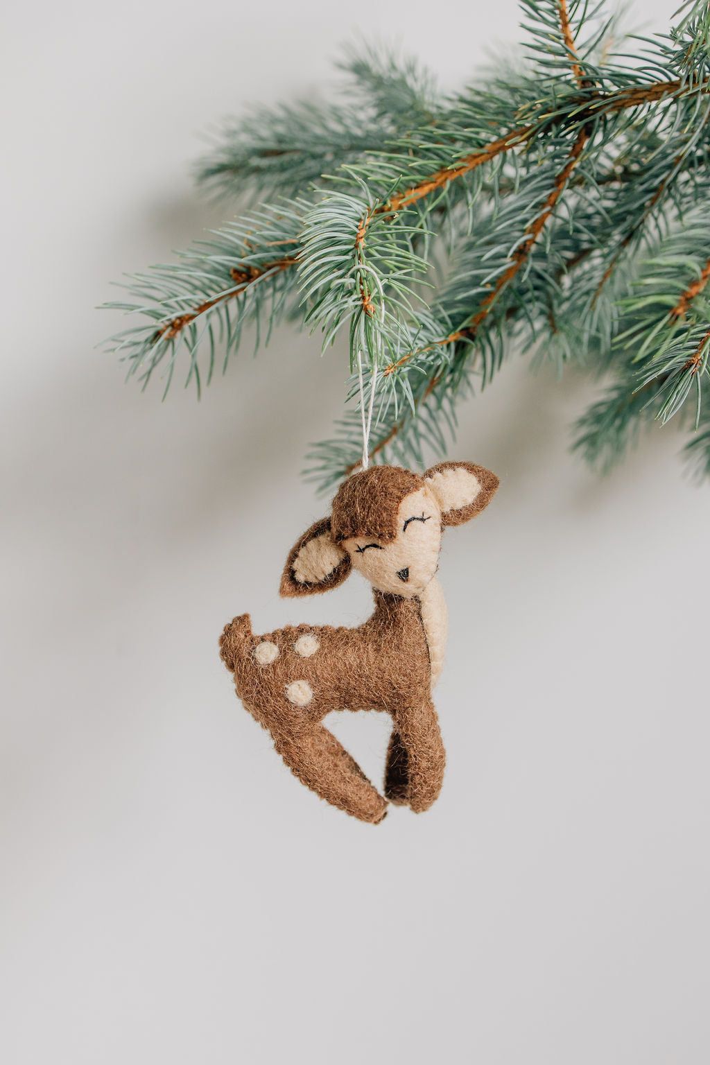 Deer Ornament – Handmade Wool Felt Holiday Decor