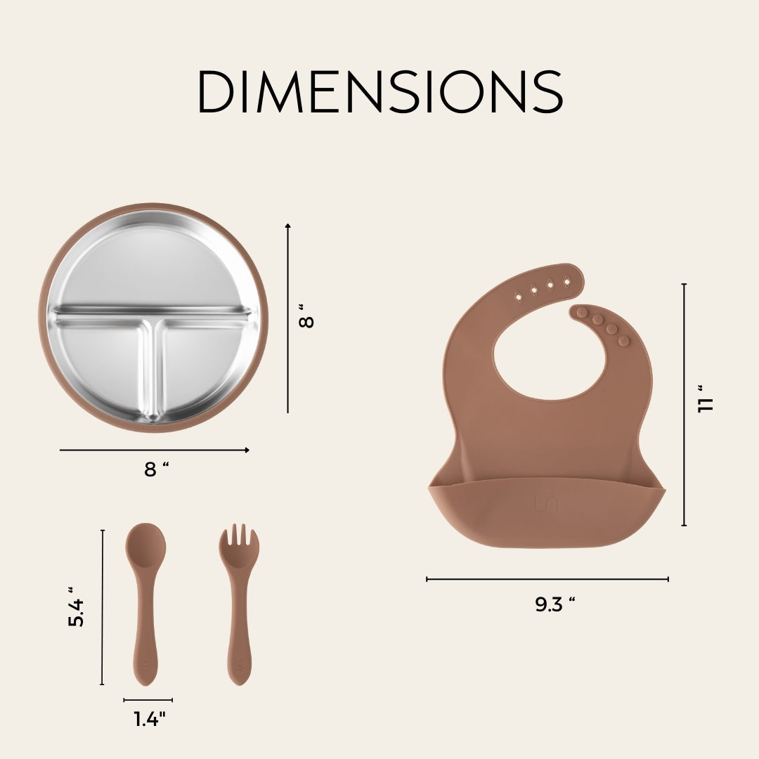 Tots Ground Complete Eco-Friendly Stainless Steel Baby and Toddler Feeding Set | Mocha Mousse