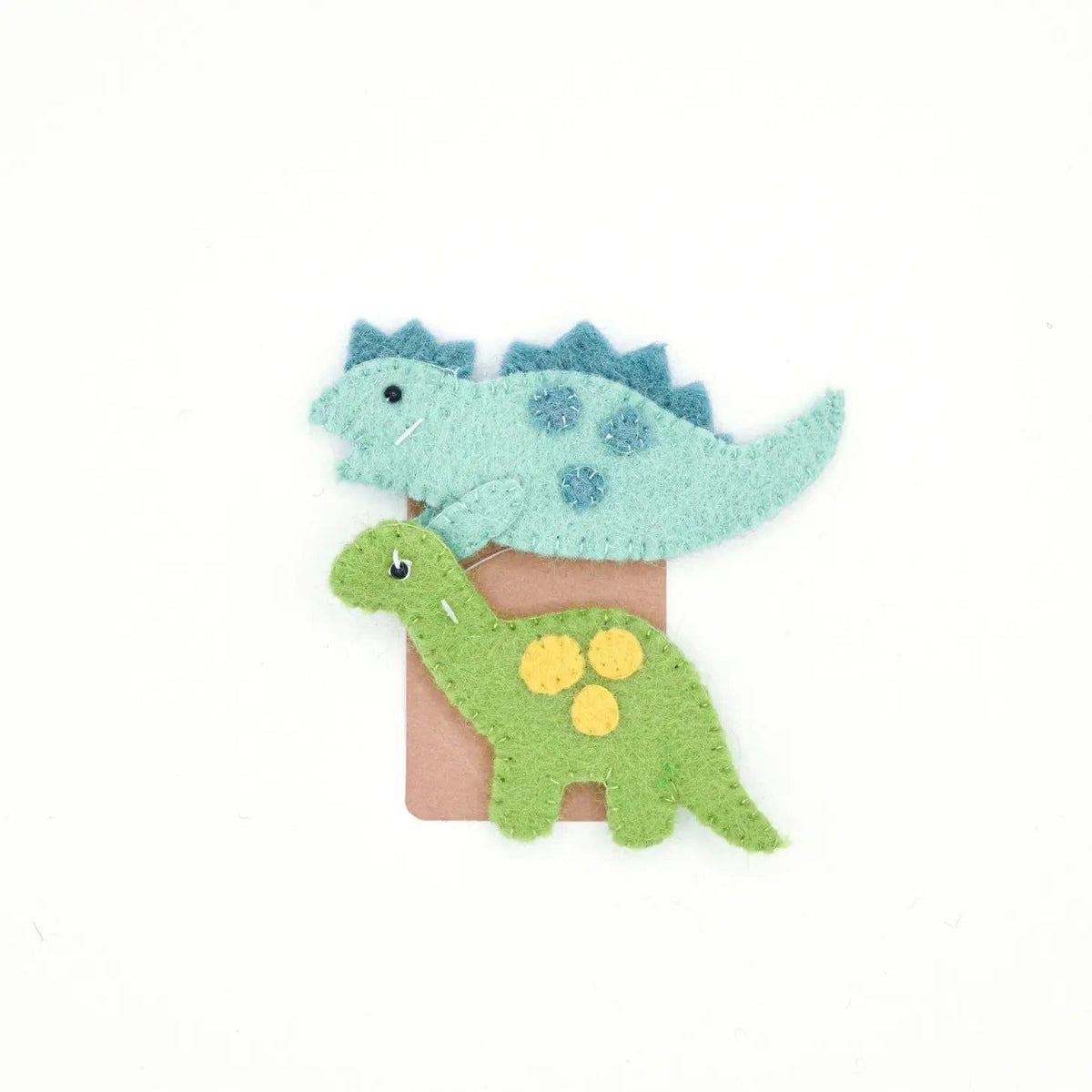 Dinosaur Finger Puppet Set – Handmade Wool Felt Pretend Play Toy