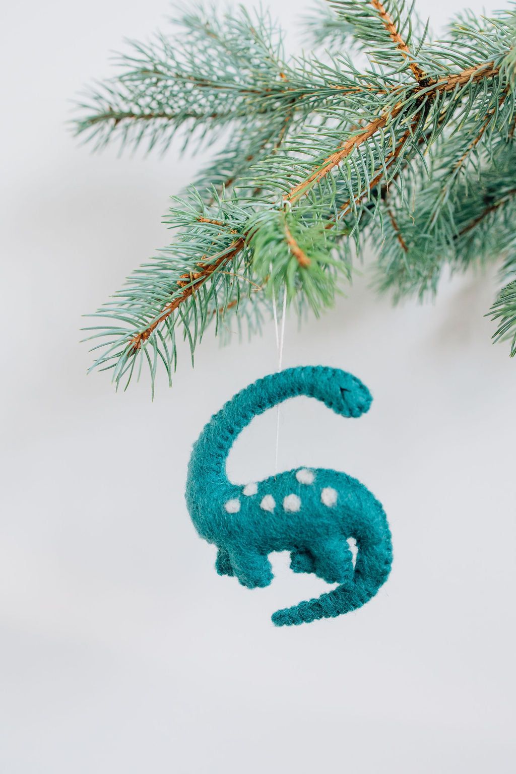 Brontosaurus Ornament – Handmade Wool Felt Holiday Decor