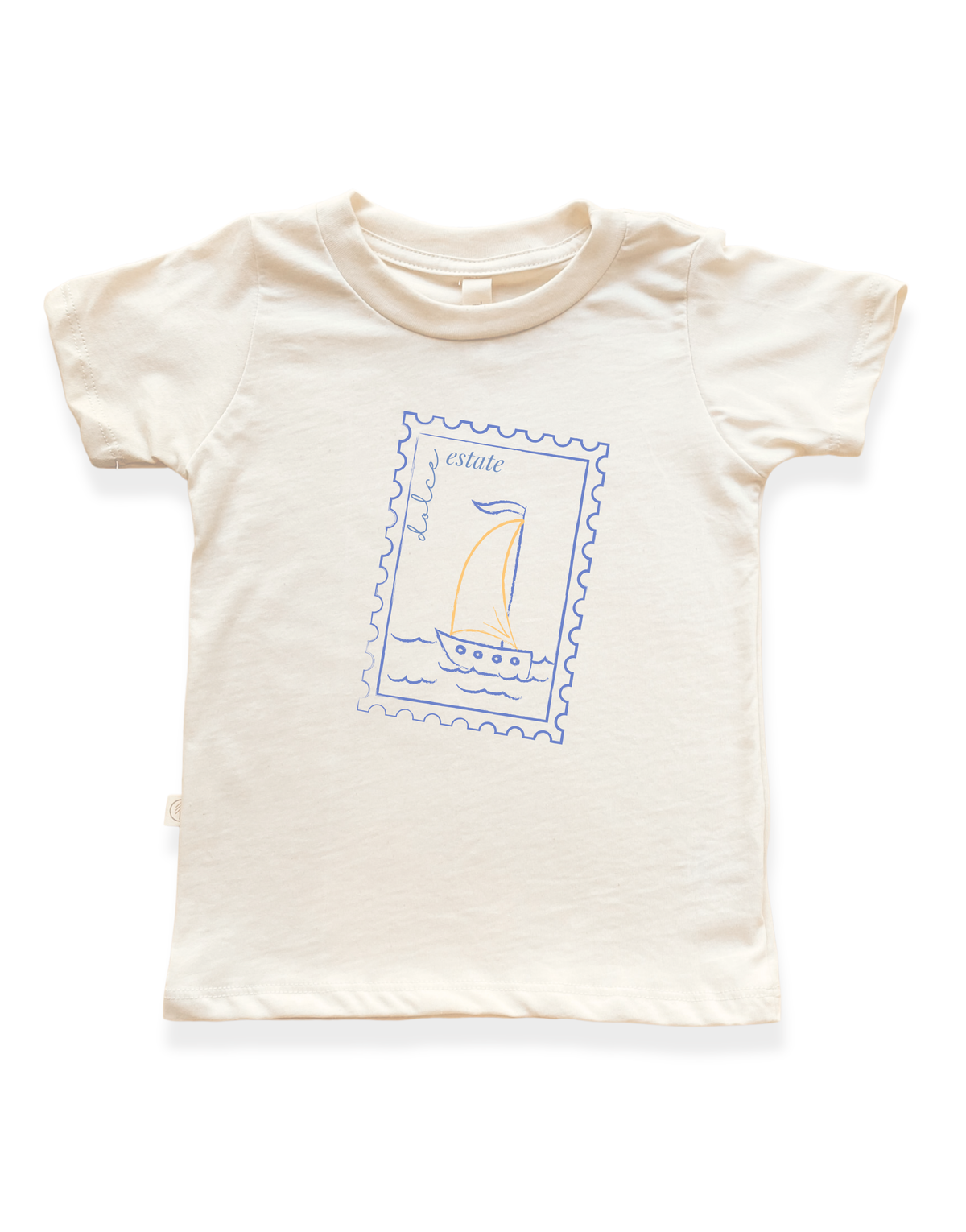 Dolce Estate Stamp Organic Cotton Kids T-Shirt – Short Sleeve, 2T–12Y