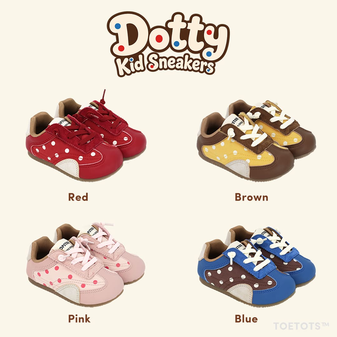 Dotty Kid Sneaker – Recycled Leather, Natural Rubber Sole