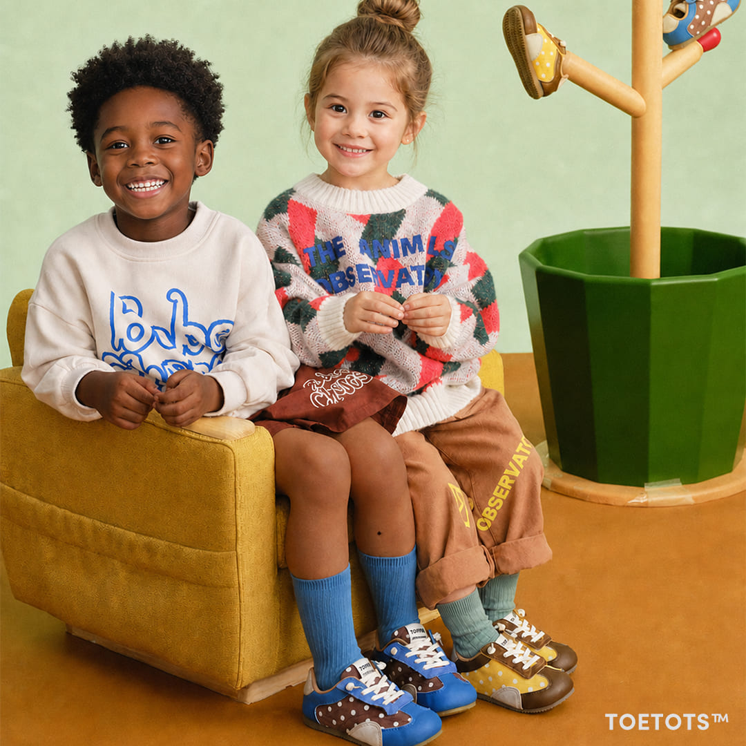 Dotty Kid Sneaker – Recycled Leather, Natural Rubber Sole
