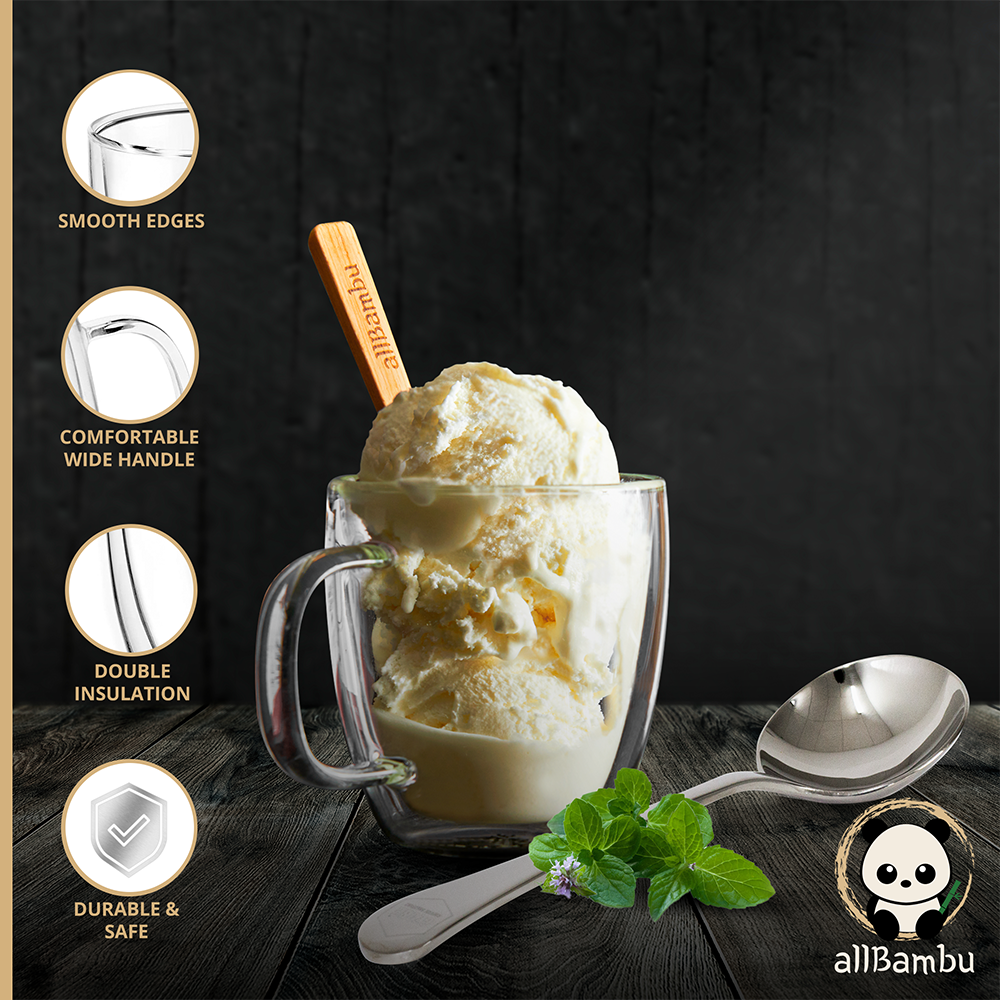 Double Wall Glass Mug with Bamboo Lid