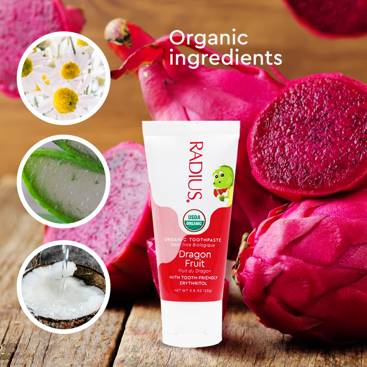 RADIUS USDA Organic Kids' Dragon Fruit Toothpaste