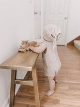 Load image into Gallery viewer, Luca + Luna Organic Cotton Cable Knit Baby Summer Romper - Heather Beige
