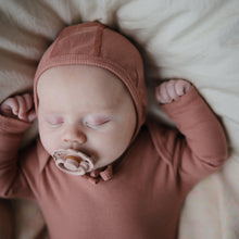 Load image into Gallery viewer, Mushie Organic Cotton Ribbed Baby Bonnet
