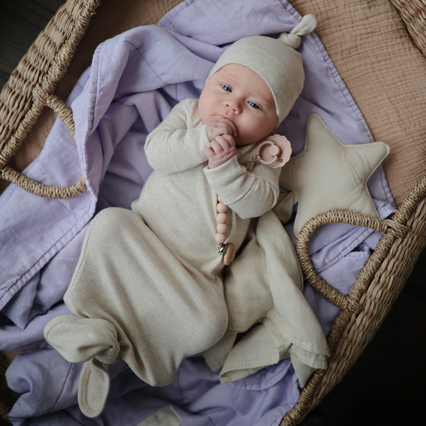 Mushie Organic Cotton Star Baby Lovey Security Blanket