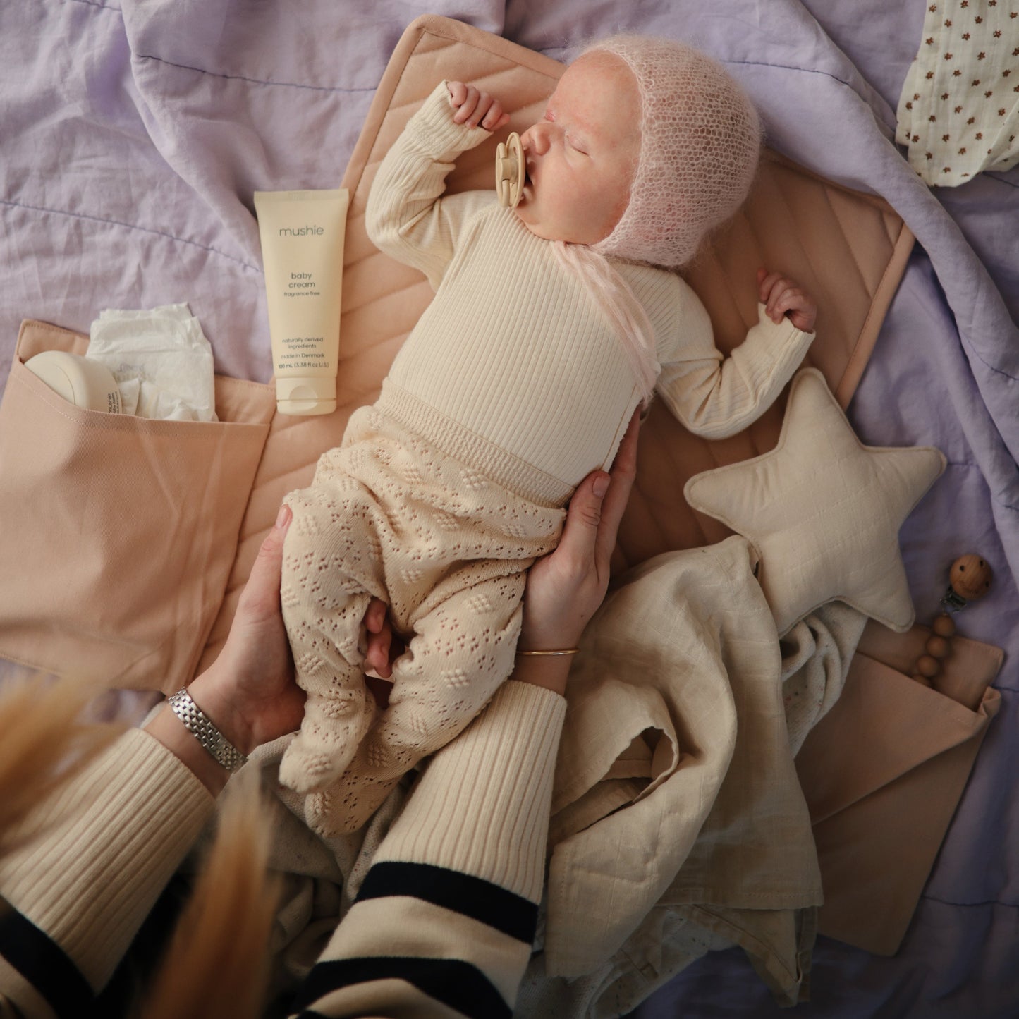 Mushie Organic Cotton Star Baby Lovey Security Blanket