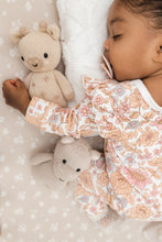 Load image into Gallery viewer, Luna + Luca Floral Neutral Baby Girl Bamboo Jumpsuit Onesie + Bow
