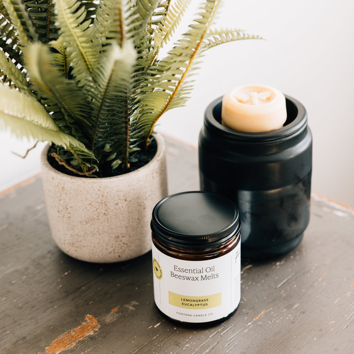 Lemongrass Eucalyptus Essential Oil Wax Melts – Beeswax & Coconut, 3 Pucks
