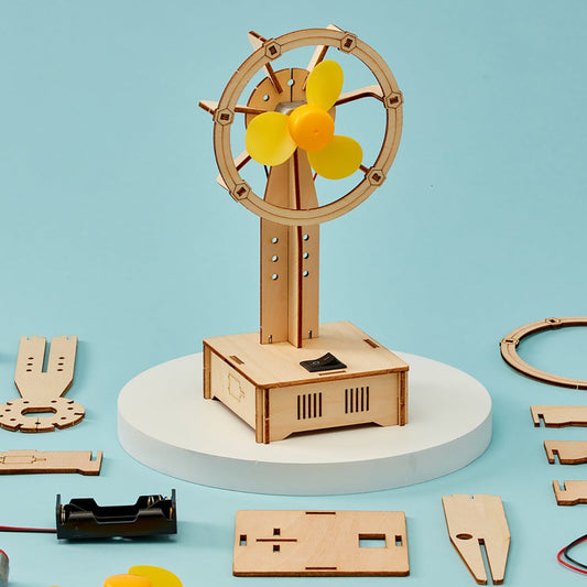 Kitsville Electric Fan DIY Kit – Wooden STEM Building Kit for Kids 8+