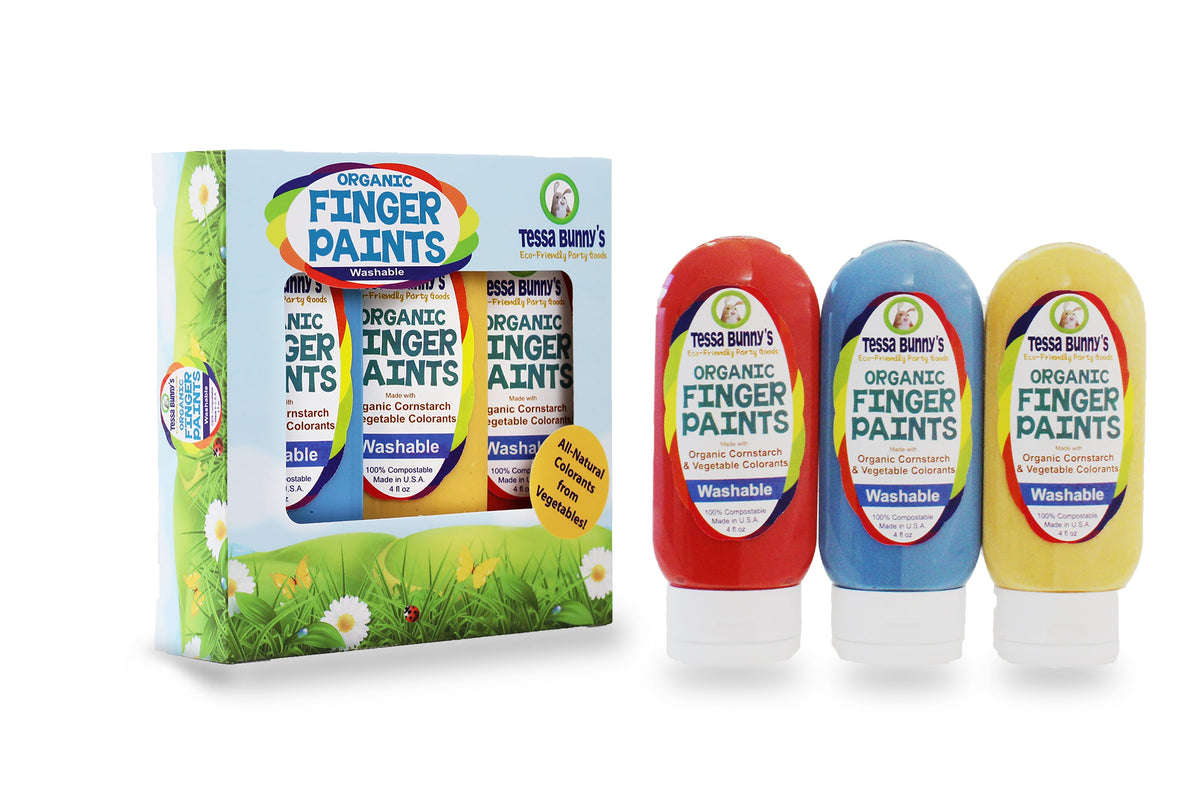 Tessa Bunny's Organic Finger Paints – Plant-Based Colors, Washable, Made in USA