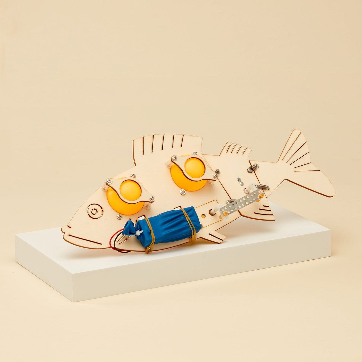 Kitsville Fish Robot DIY Kit – Wooden STEM Building Kit for Kids 10+