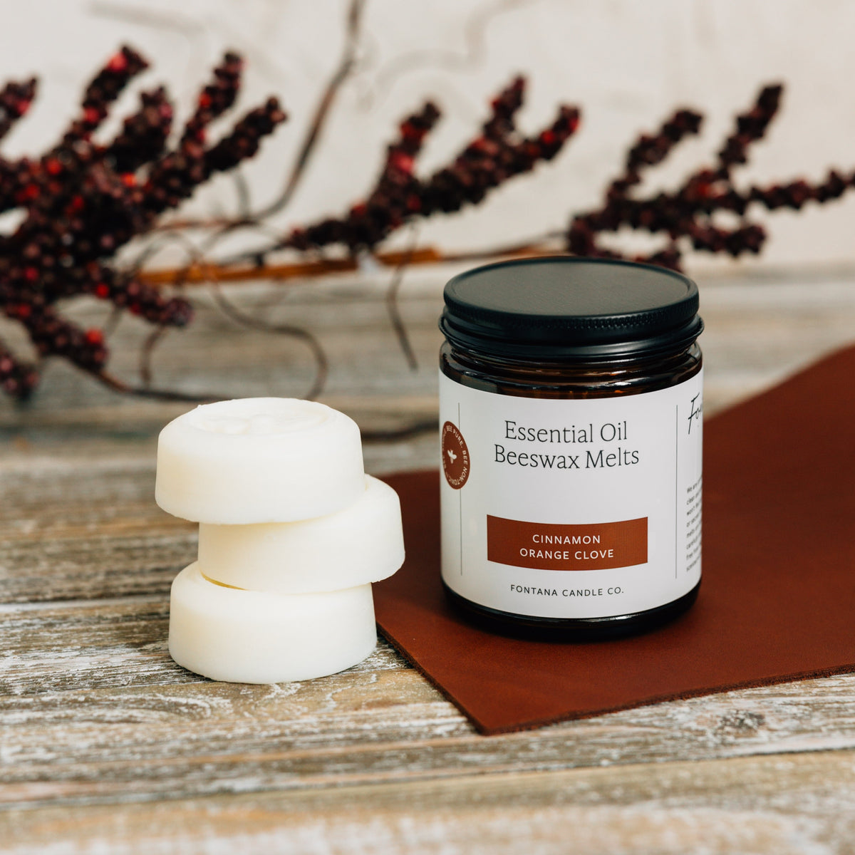 Cinnamon Orange Clove Essential Oil Wax Melts – Beeswax & Coconut, 3 Pucks