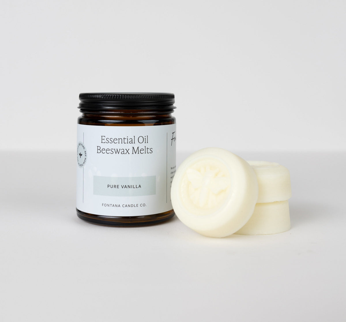 Pure Vanilla Wax Melts – Natural Vanilla Extract, Beeswax & Coconut, 3 Pucks