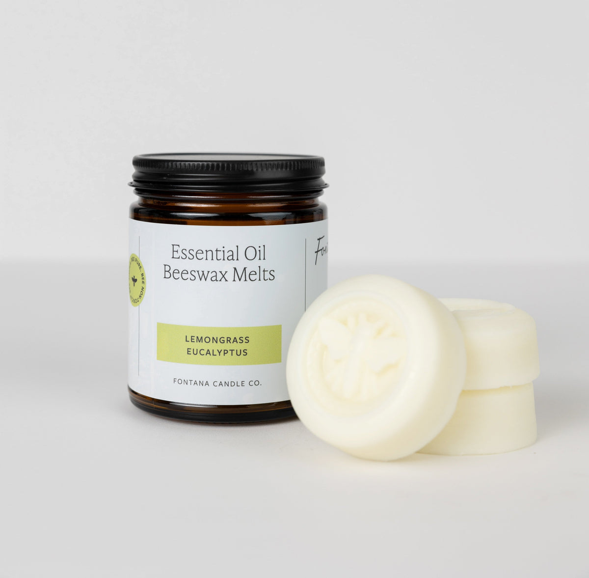 Lemongrass Eucalyptus Essential Oil Wax Melts – Beeswax & Coconut, 3 Pucks