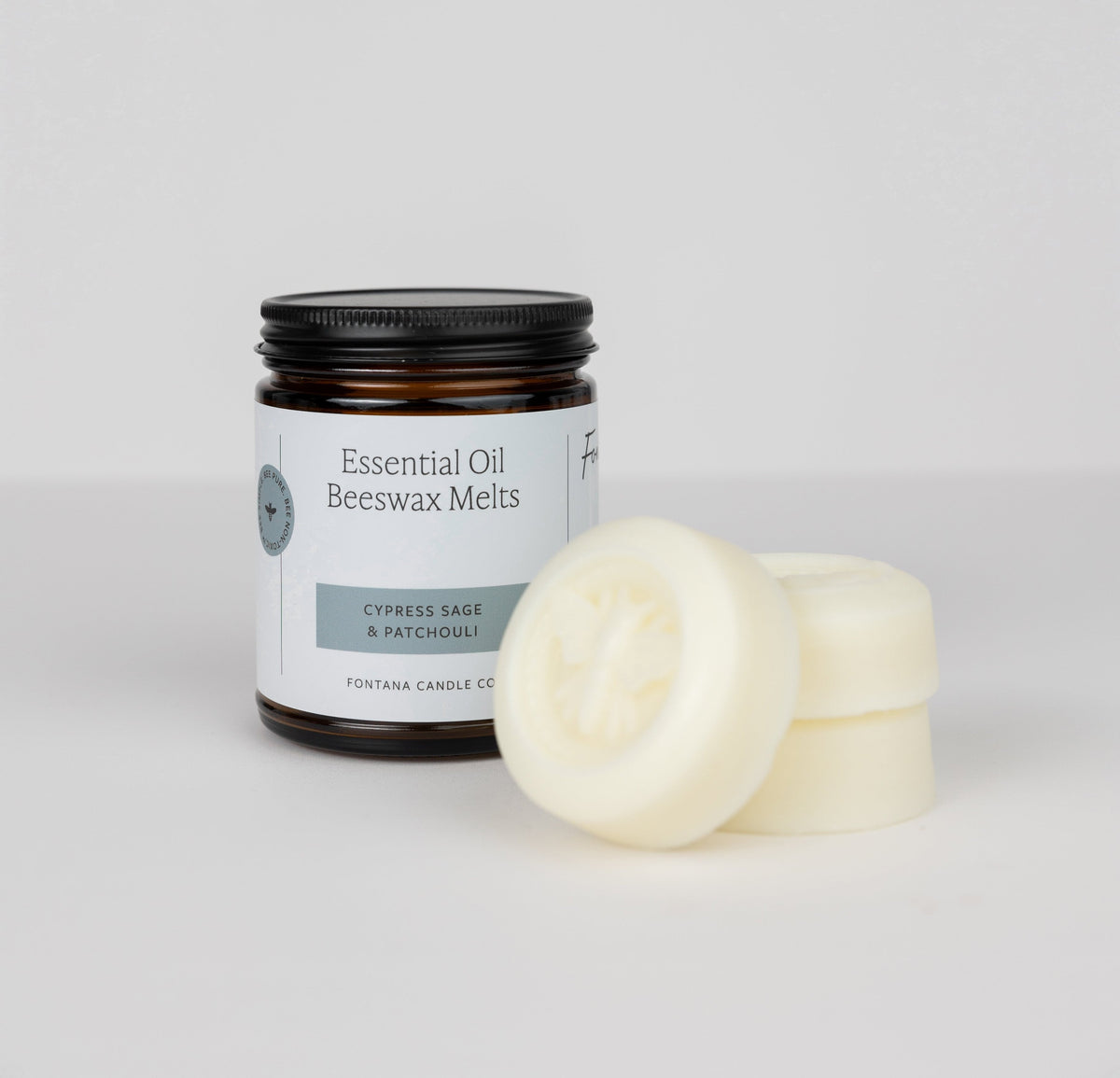 Cypress Sage & Patchouli Essential Oil Wax Melts – Beeswax & Coconut, 3 Pucks