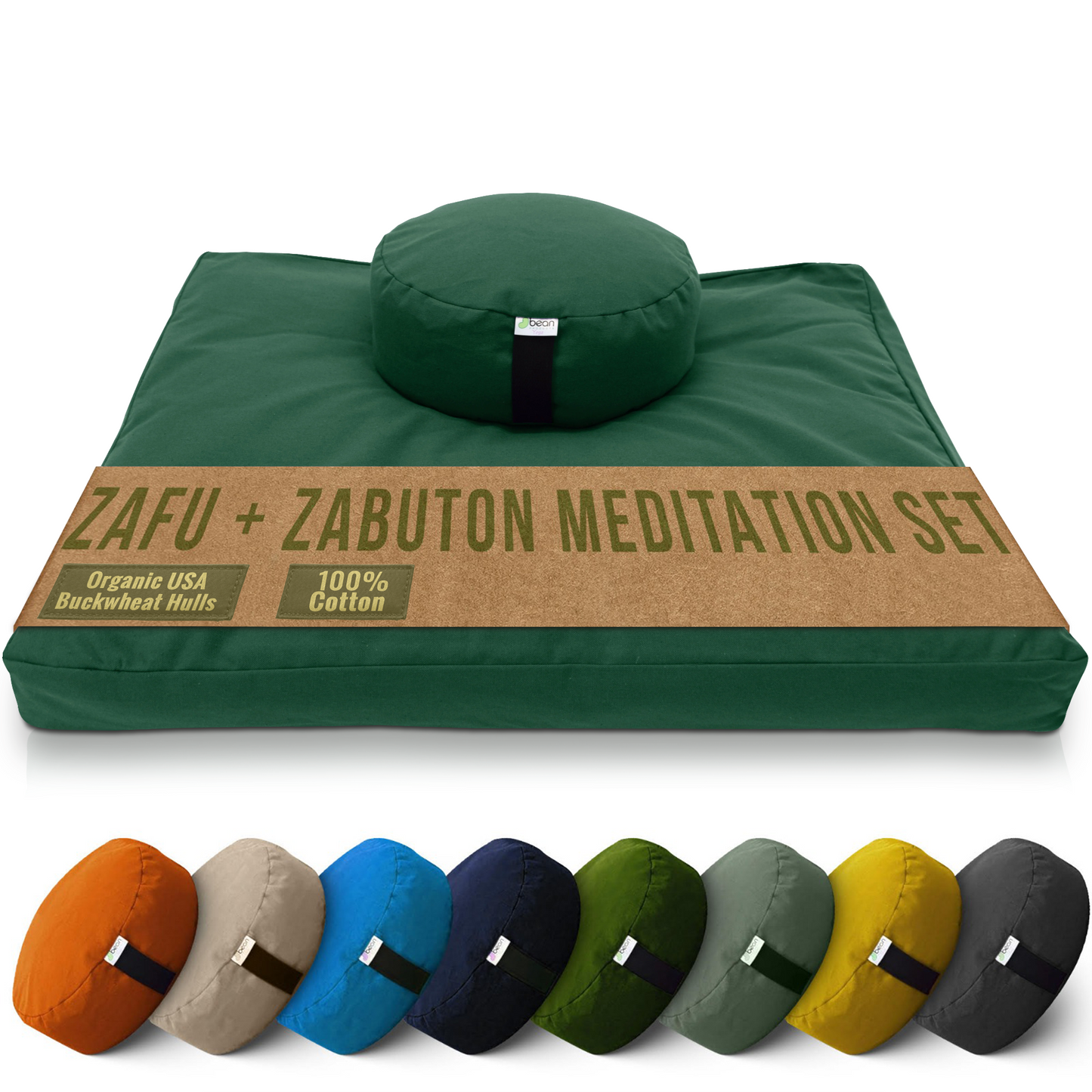 Meditation Cushion Set Zafu and Zabuton - Cotton ..Made in USA