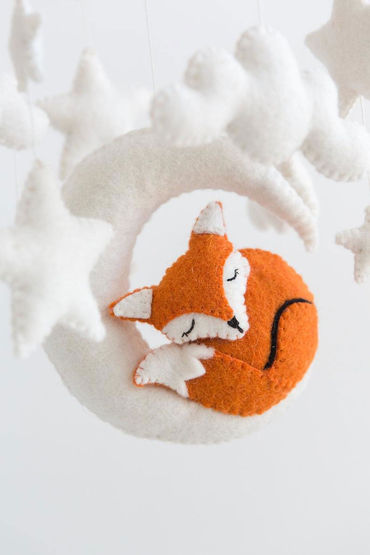 Fox Crib Mobile – Handmade Wool Felt Nursery Decor