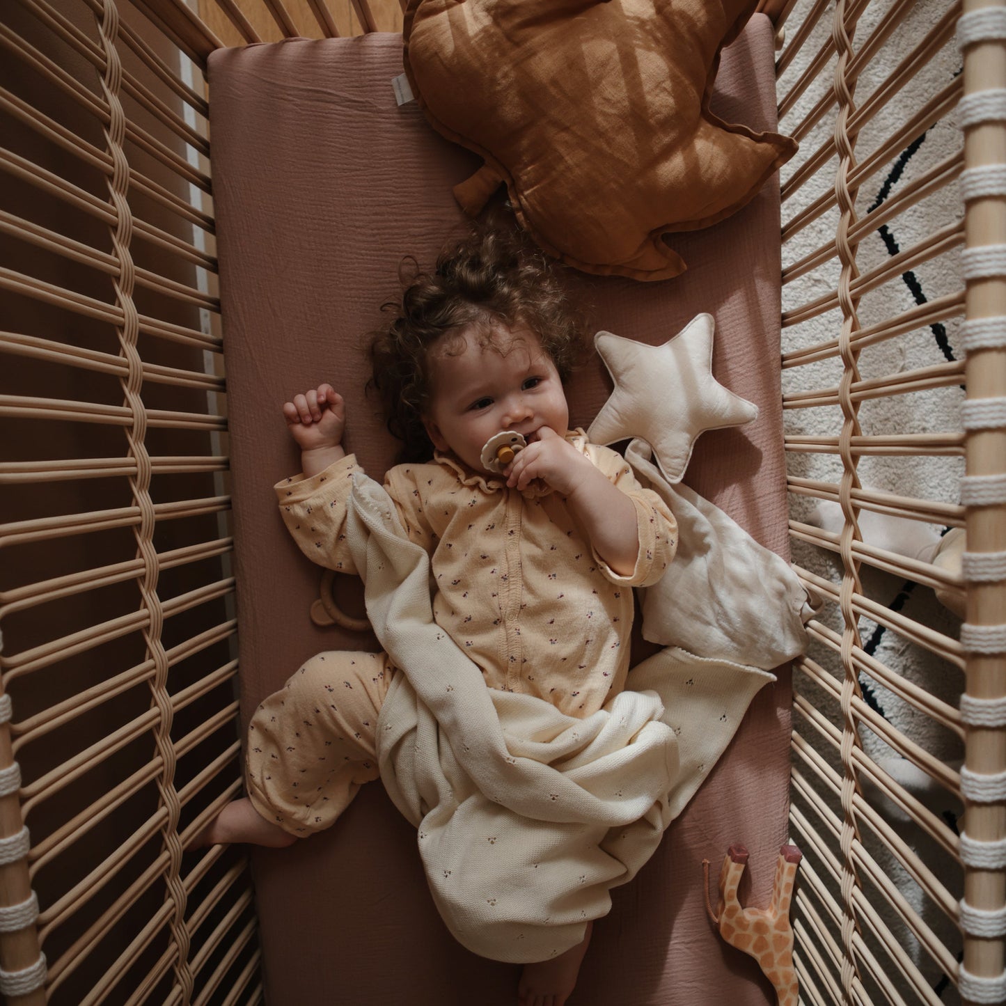 Mushie Organic Cotton Star Baby Lovey Security Blanket