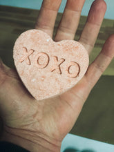Load image into Gallery viewer, Organic bath bomb / Valentine&#39;s Day / conversation hearts / conversation heart bath bombs / organic bath fizzy / organic bath fizzie

