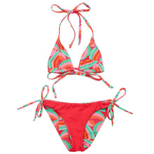 Load image into Gallery viewer, Geo Melon Sustainable Triangle Bikini
