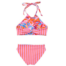 Load image into Gallery viewer, Blooming Sunset Sustainable Reversible Halter Bikini
