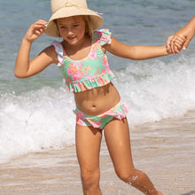 Load image into Gallery viewer, Coastal Shells Sustainable Frilled Crop Bikini
