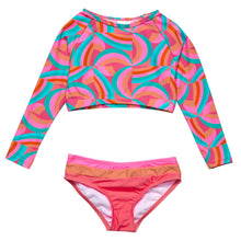 Load image into Gallery viewer, Geo Melon Sustainable Crop LS Rash Top Set
