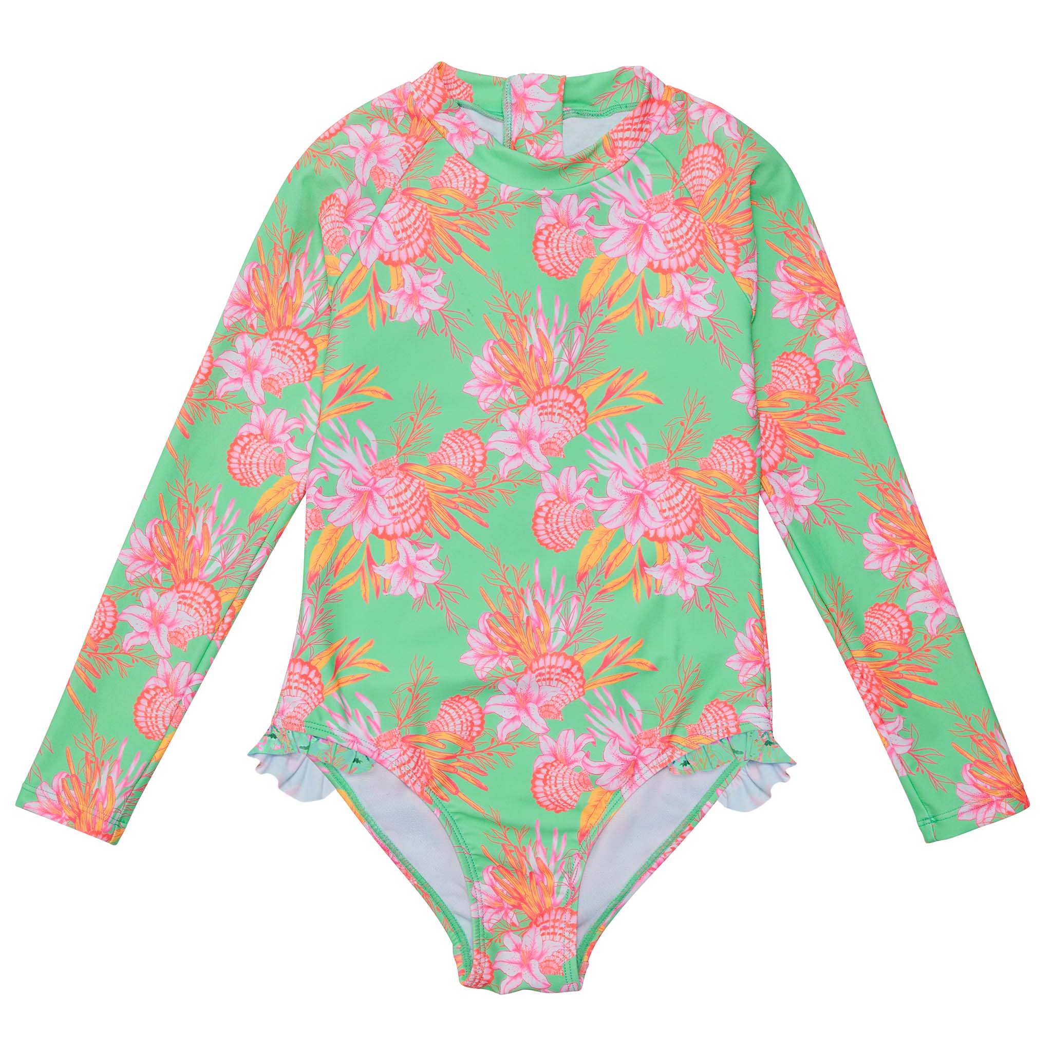 Coastal Shells Sustainable Leg Frill Surf Suit – Nature Kids Co.