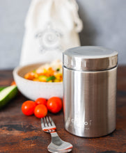 Load image into Gallery viewer, Ecozoi 17 oz Eco-Friendly Stainless Steel Insulated Food Jar with Spork &amp; Lunch Bag
