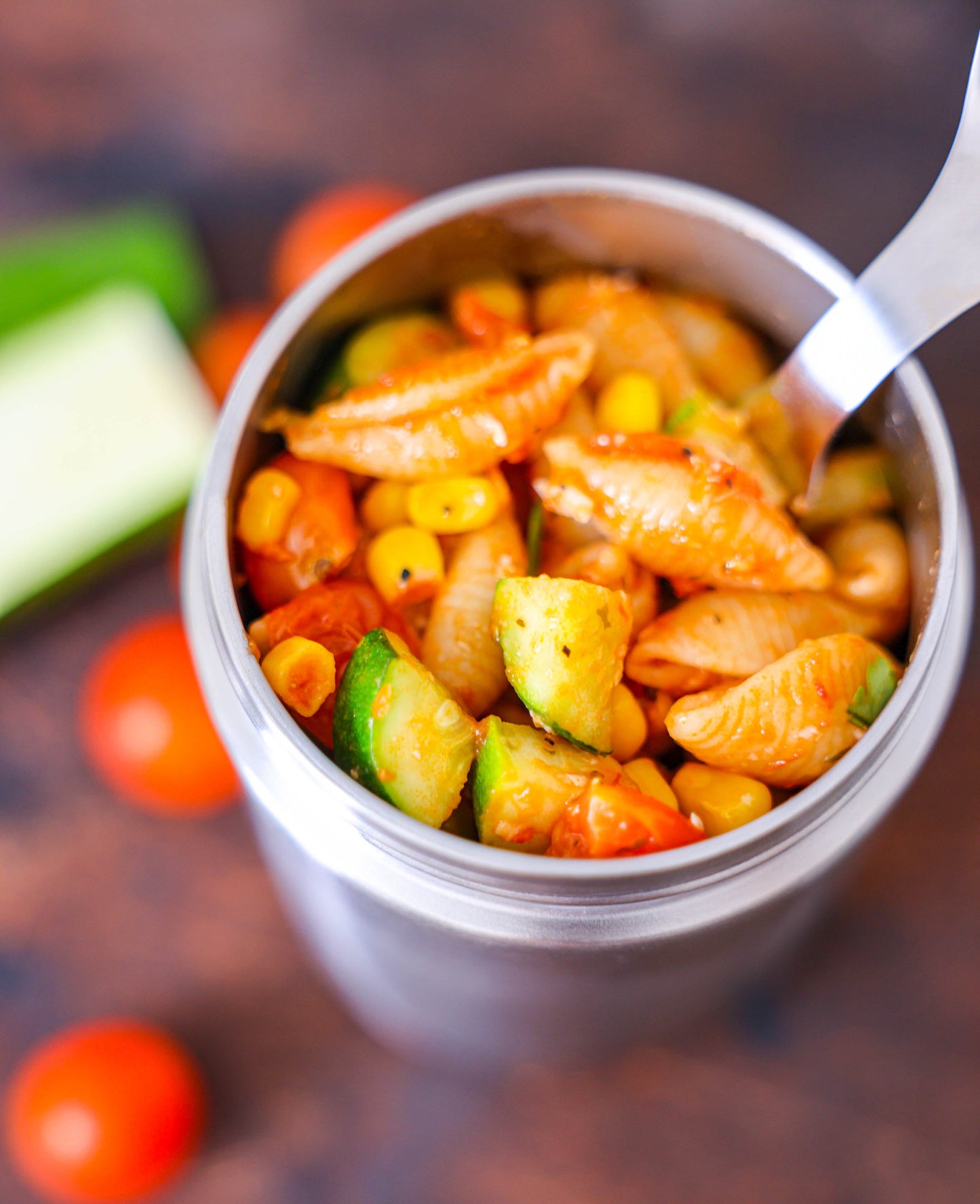 Ecozoi 17 oz Eco-Friendly Stainless Steel Insulated Food Jar with Spork & Lunch Bag